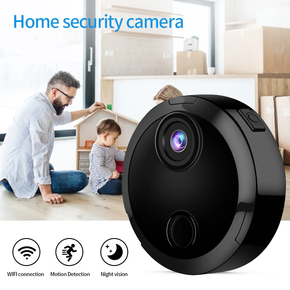 Wireless Mini WiFi Security Camera with Night Vision Motion Detection Rechargeable Battery Easy to Mount & App-Controlled