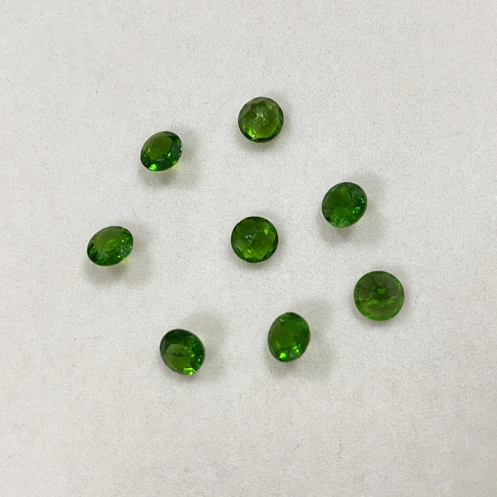 공장 도매 천연 Diopside 느슨한 돌 라운드 컷 5mm 에메랄드 보석 ​ 반지 귀걸이 목걸이 DIY 쥬얼리 액세서리