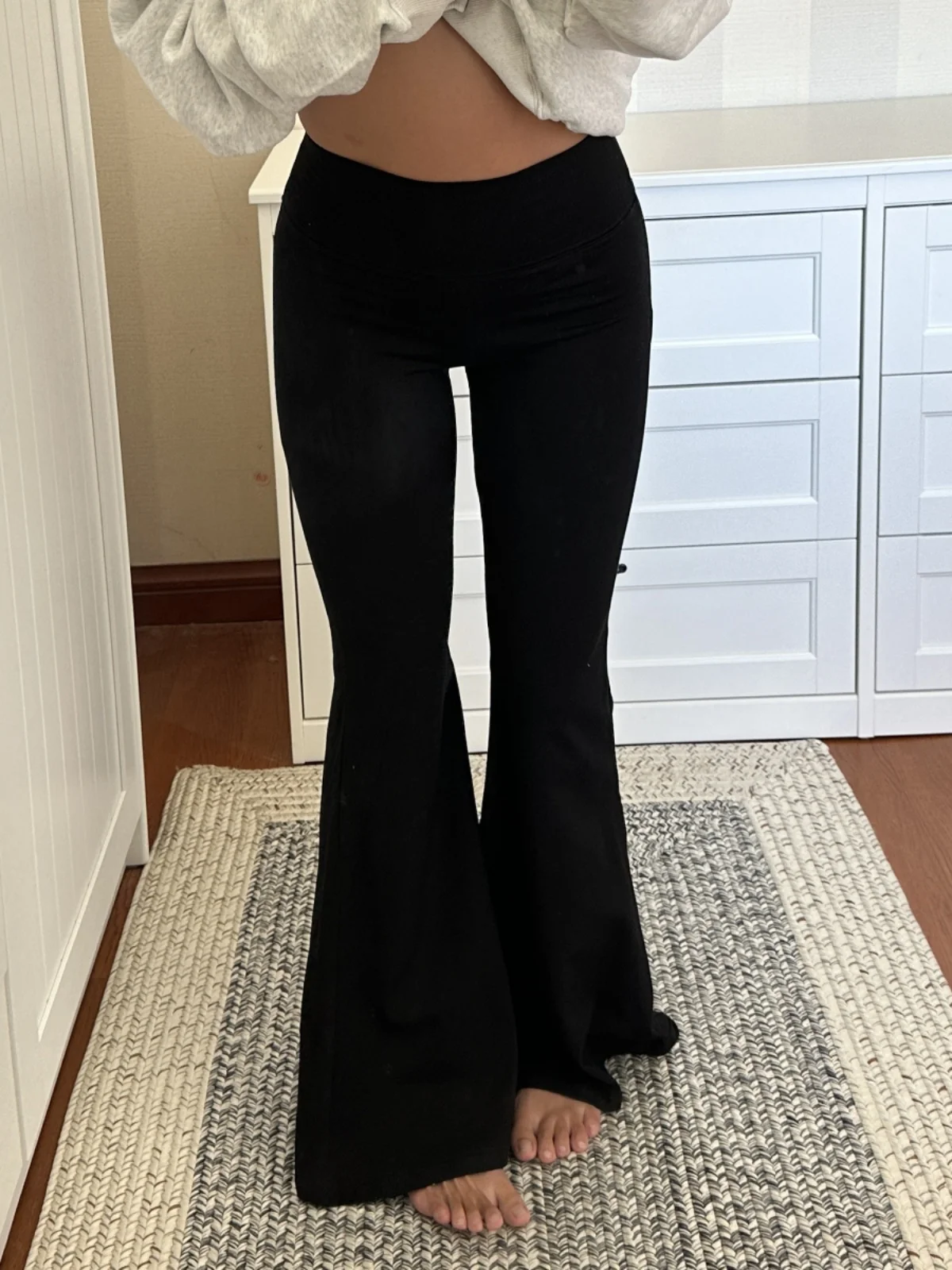 

Женские повседневные расклешенные брюки с высокой талией для йоги и спорта, 100% хлопок, длинные брюки с эффектом утягивания