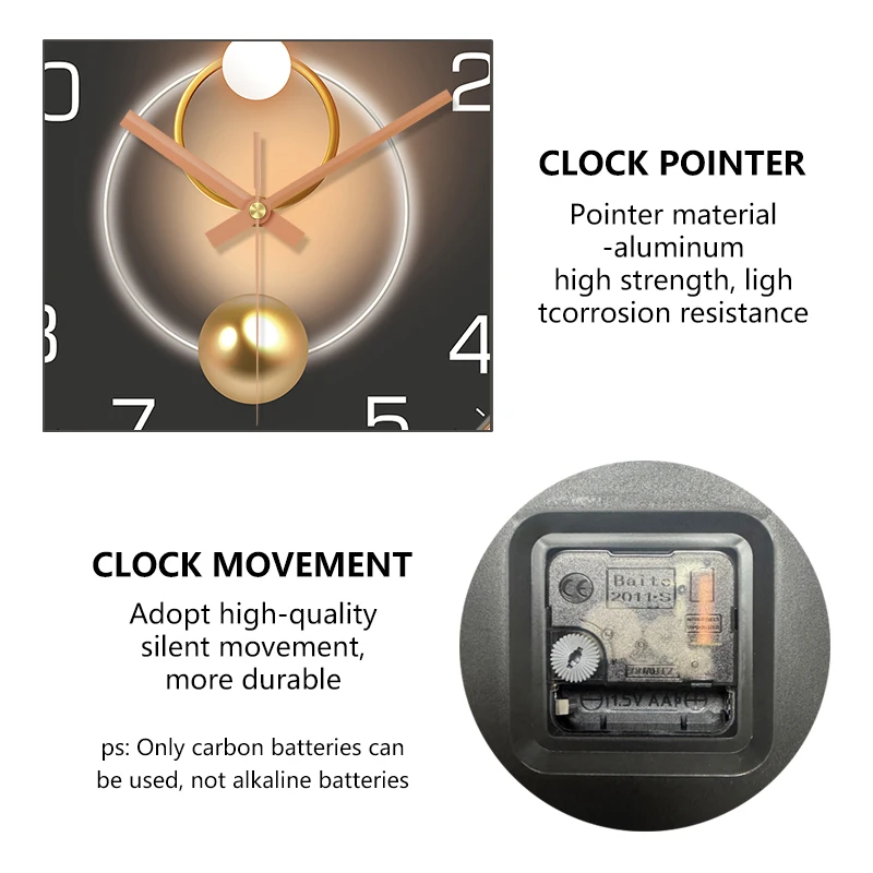 Luxuriöse Wanduhr mit 2D-Licht – Lighting Home Decor Wall Clocks Bewertung und Preis