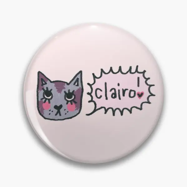 Clairo Says A Cat  Soft Button Pin Metal Lapel Pin Collar Decor Cute Cartoon Funny Clothes Women Gift Brooch Jewelry Fashion Hat