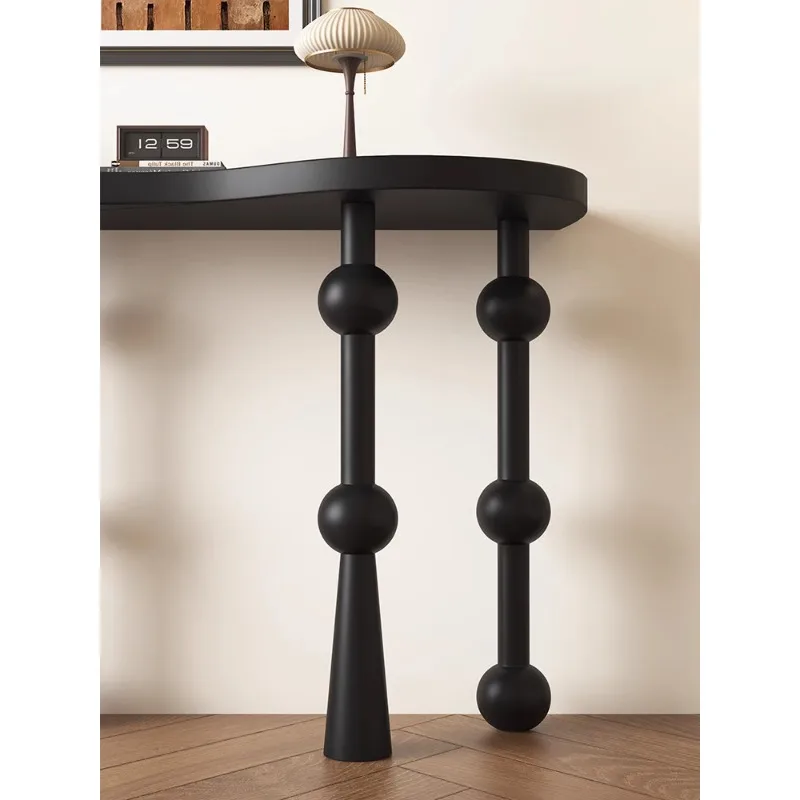 Black Narrow Entrance Table: Slim Foyer Table for Entryway Storage & Decoration