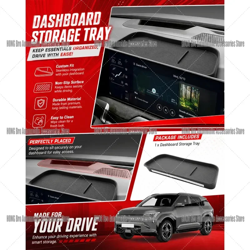 For Kia EV3 Earth GT Line 2024-2027 Central Console Storage Box Organizer Tray Armrest Compartment Interior Accessories Auto