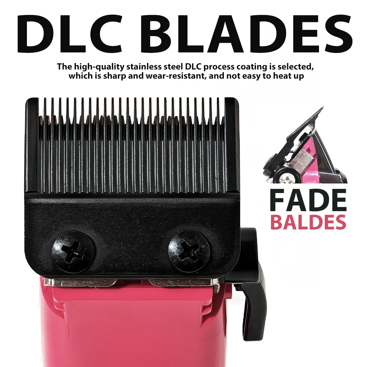 Cortadora de pelo profesional BRDCLIP 106B con Motor sin escobillas, cortadora eléctrica inalámbrica de 7500RPM, hoja móvil ultrafina para hombres con Base