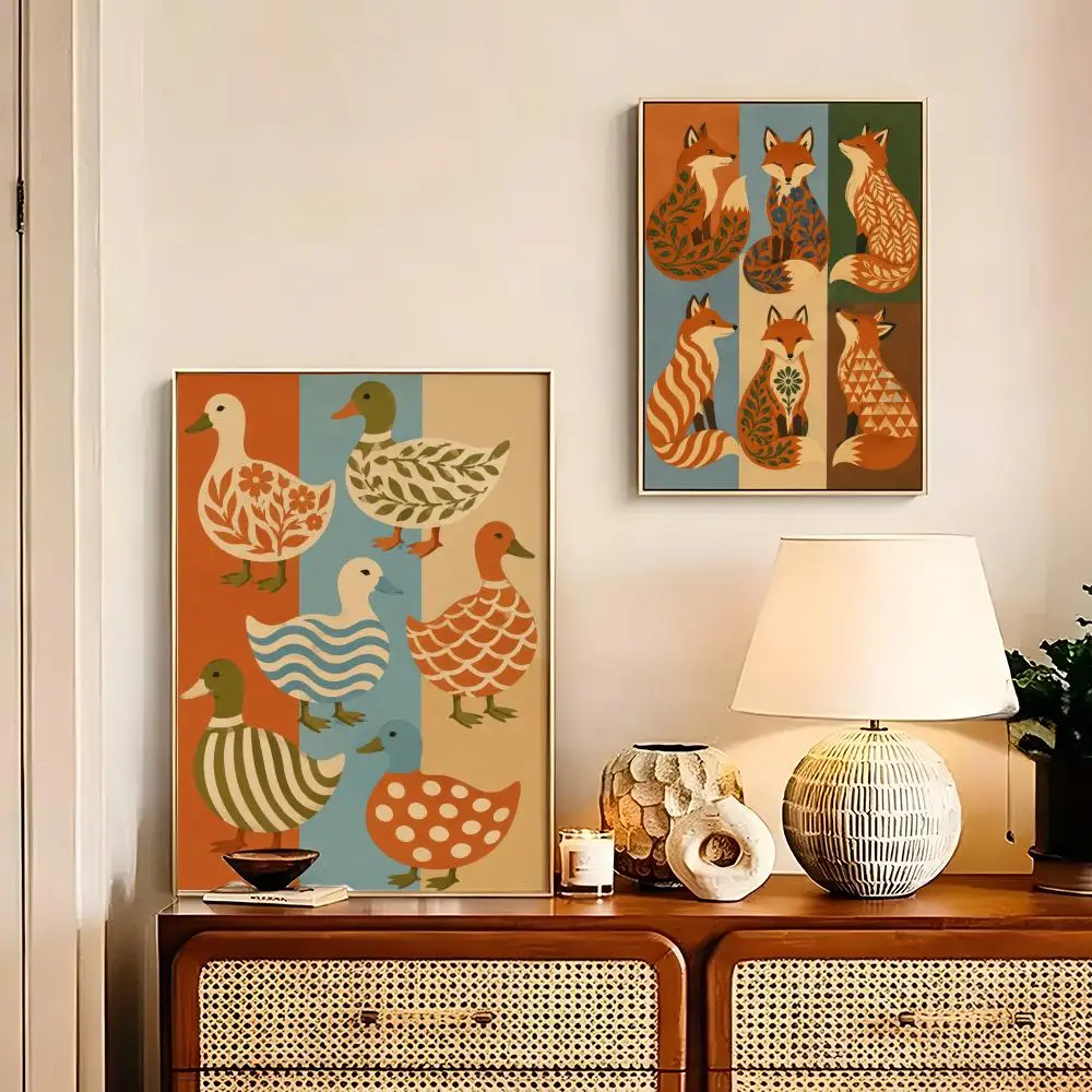 Ethnic Style Animals Poster HD art sticky wall waterproof home living room bedroom bar decoration