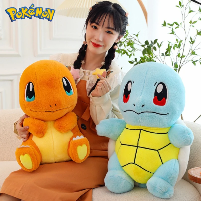 35-60CM Big Size Pokemon Charmander Plushies Squirtle Cartoon Anime Peluche Ornament Comfortable Soft Doll Children Toy Gift