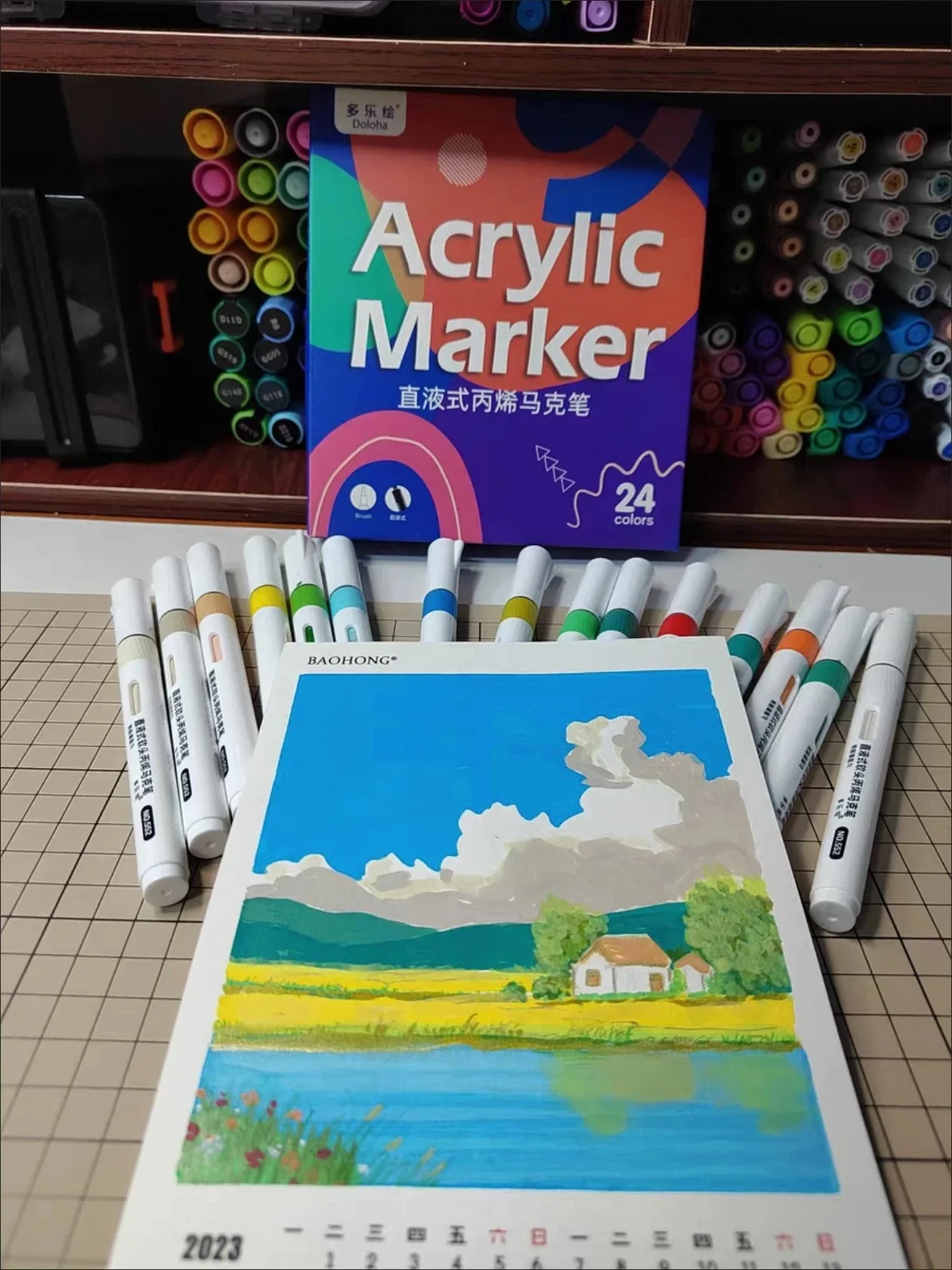 DOLOHA Doloha Acrylic Marker PEN 60 Colors Direct Liquid Model Color Stackable Colors Watercolor Markers 3D printing accessories