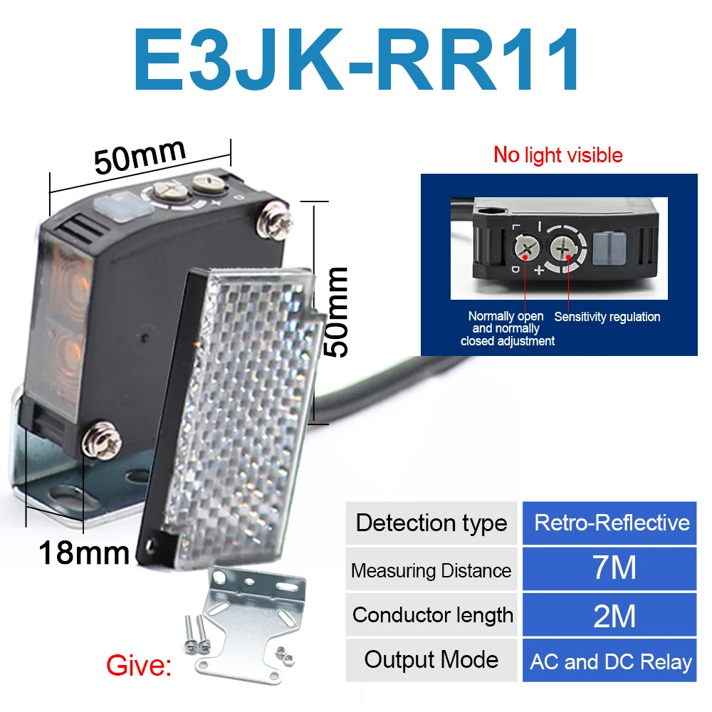 30 cm 4 m 20 m Diffuse reflectie foto-elektrische schakelaar E3JK-DR12 DR11 RR11 RR12 TR11TR12 Sensor Feedback Reflex Relatieve reflectie - afbeelding 1