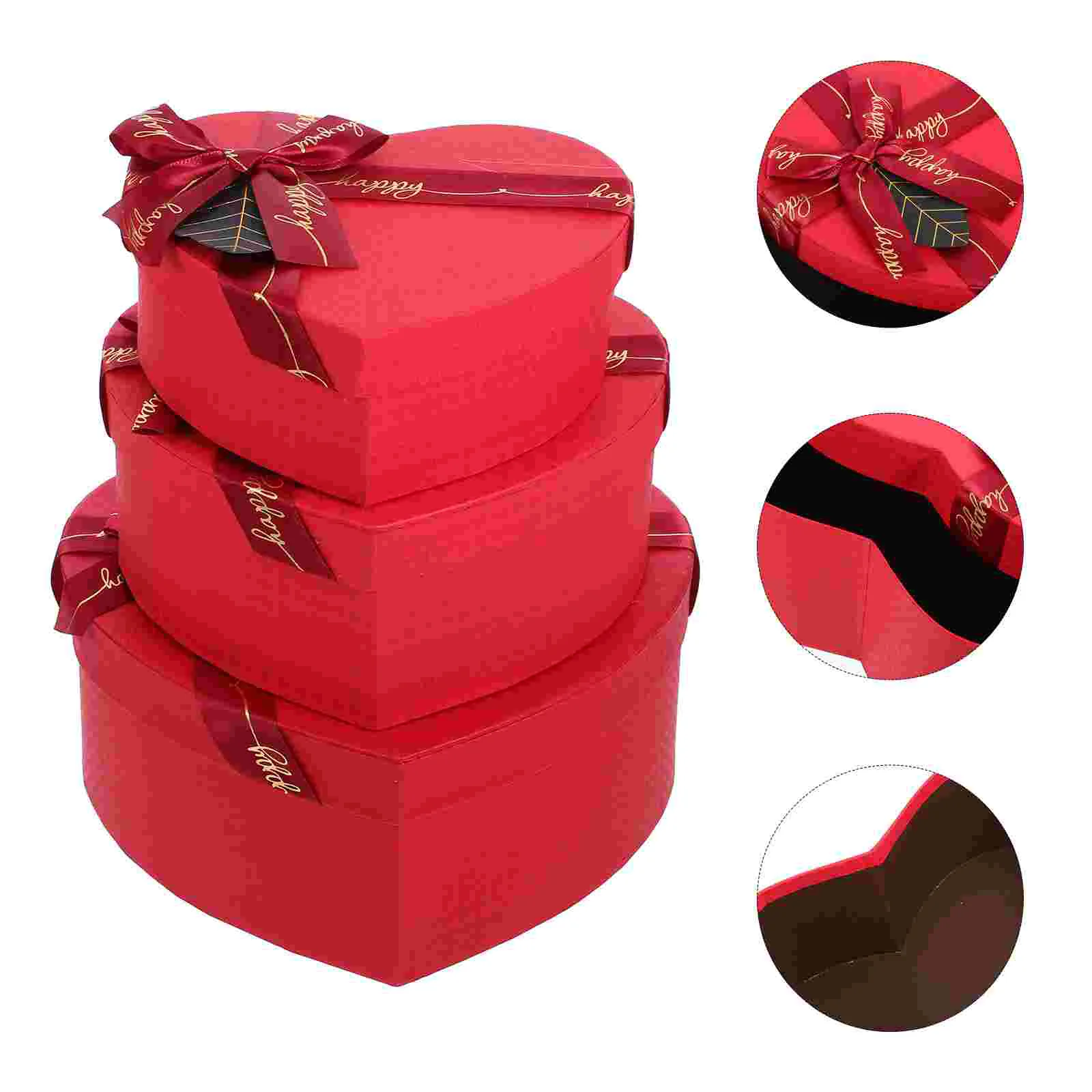 

3 Pcs Heart Shaped Gift Box Mini Boxes for Favors Candies Groomsmen Goodie Bags Valentines Boxed Candy Treat Party