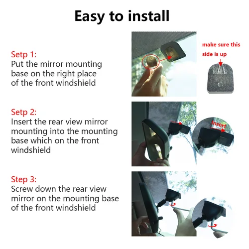 Imagen 2 del producto Espejo retrovisor Interior Universal Carstyling espejo retrovisor gran angular ajustable gira el espejo trasero del coche