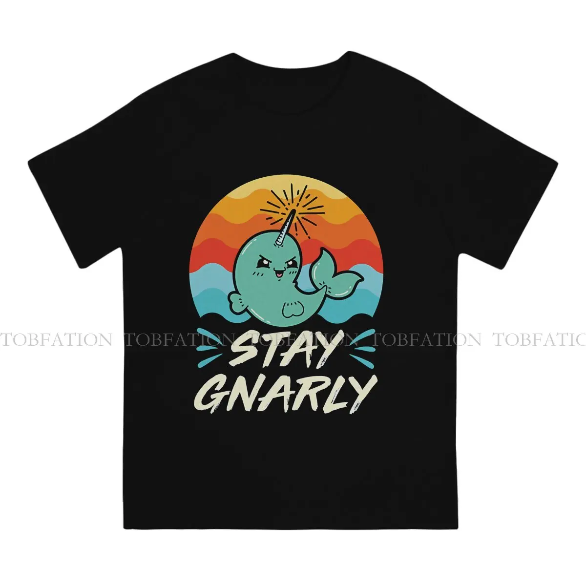 Narwhal TShirt for Men Stay Gnarly Cute Lover Basic Casual Tee T Shirt Novelty Trendy