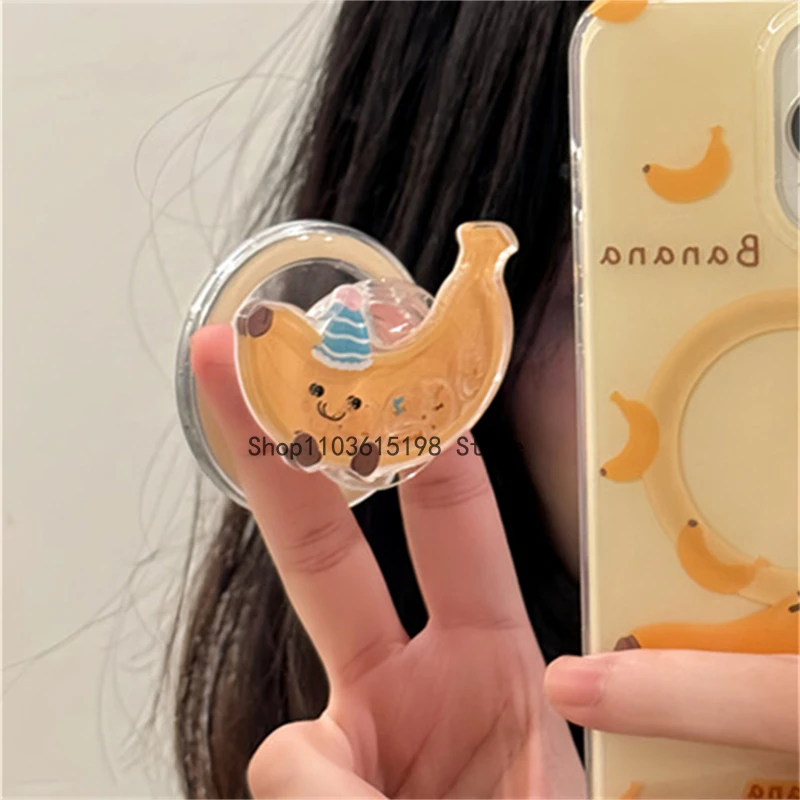 한국 귀여운 퀵샌드 쉐이크 가지 만화 마그네틱 거치대 폰 그립 톡 스탠드 지지대, 아이폰 16 용, 맥세이프 액세서리