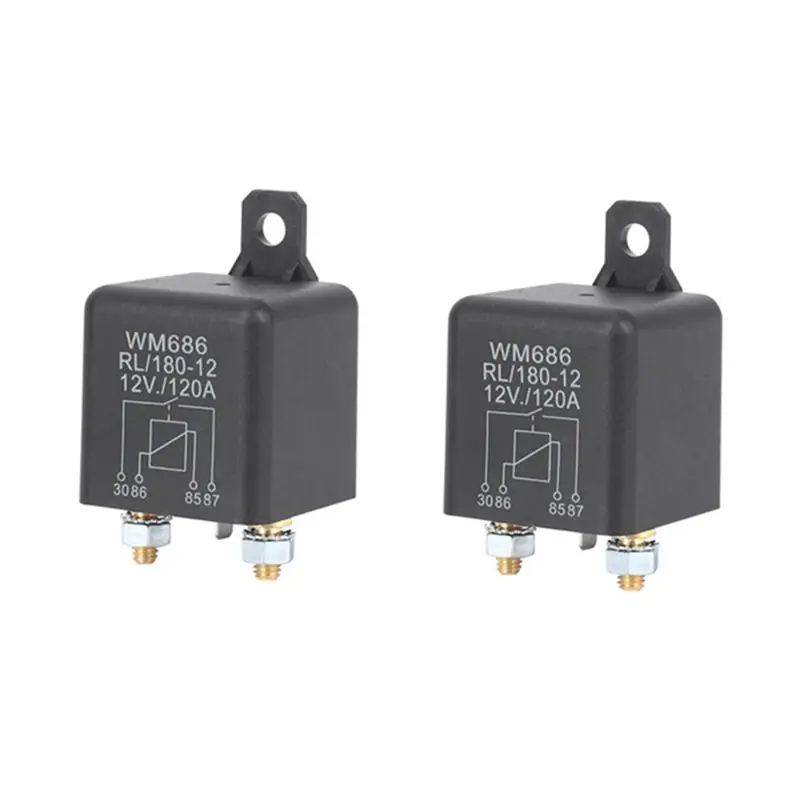 2 PCS Heavy Duty Split DC 12V Relay Battery Isolating Relay 12V / 120A Peak Load For Car Trucks Car (12V / 120A)