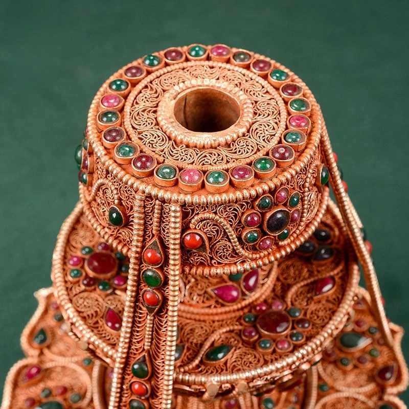 Handmade filigree home ornament Ruyi treasure bottle Buddhist ornament