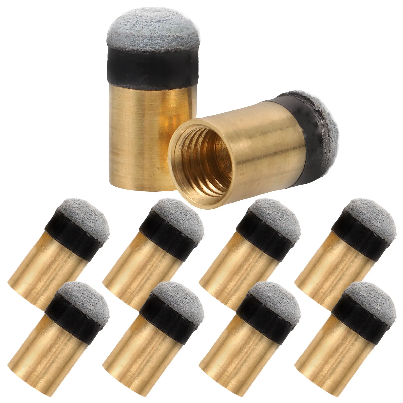

10Pcs Replacement Pool Cue Tips Screw-on Design Imitation Billiard Accessories for Enhanced Direction Control Family