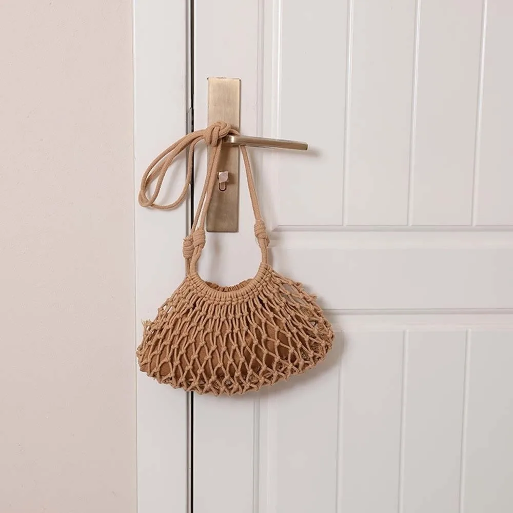 

Вместительная сумка-кроссбоди из полиэстера с ажурным плетением, легкая, с вышивкой крючком, для пряжи, сумка-тоут, сетчатая сумка-сеточка