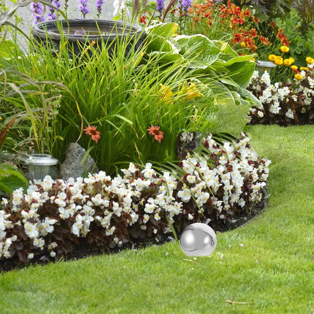 6 Stücke Edelstahl Garten Hohl Reflektierende Kugeln Spiegel Poliert Blick Kugel Außendekoration Glatte Globus