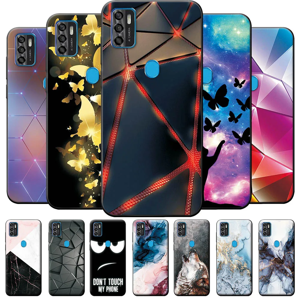 For ZTE Blade A7s 2020 Case Cover Shockproof Phone Cases for ZTE A7s 2020 Marble Black Silicone Back Cover A7020 6.5 Inch Shells