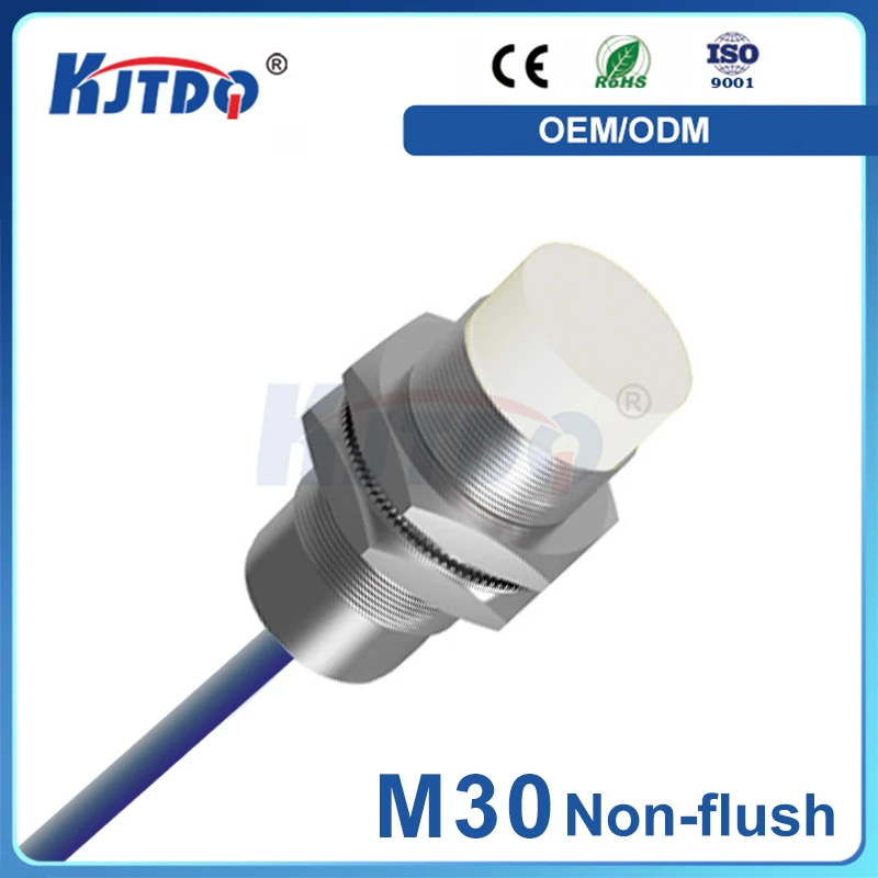 M30 Low Temperature IP67 Non-Flushed 3 Wire 2 Wire 150℃ NO NC Sn 37.5mm Plug Inductive Proximity Sensor