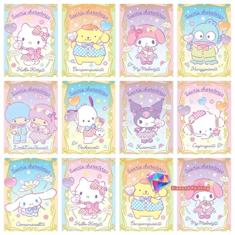 New Cute Hello Kitty Pochacco Pompompurin Diamond Painting Kit Square Round Diamond 5D DIY Cinnamoroll Mosaic Handmade Art Gift
