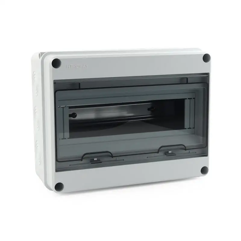 IP65 Wasserdichter Verteilerkasten HT-5/8/12/15/18/24-Wege ABS-Kunststoffmaterial Transparentes visuelles Fenster Wandmontage für den Außenbereich