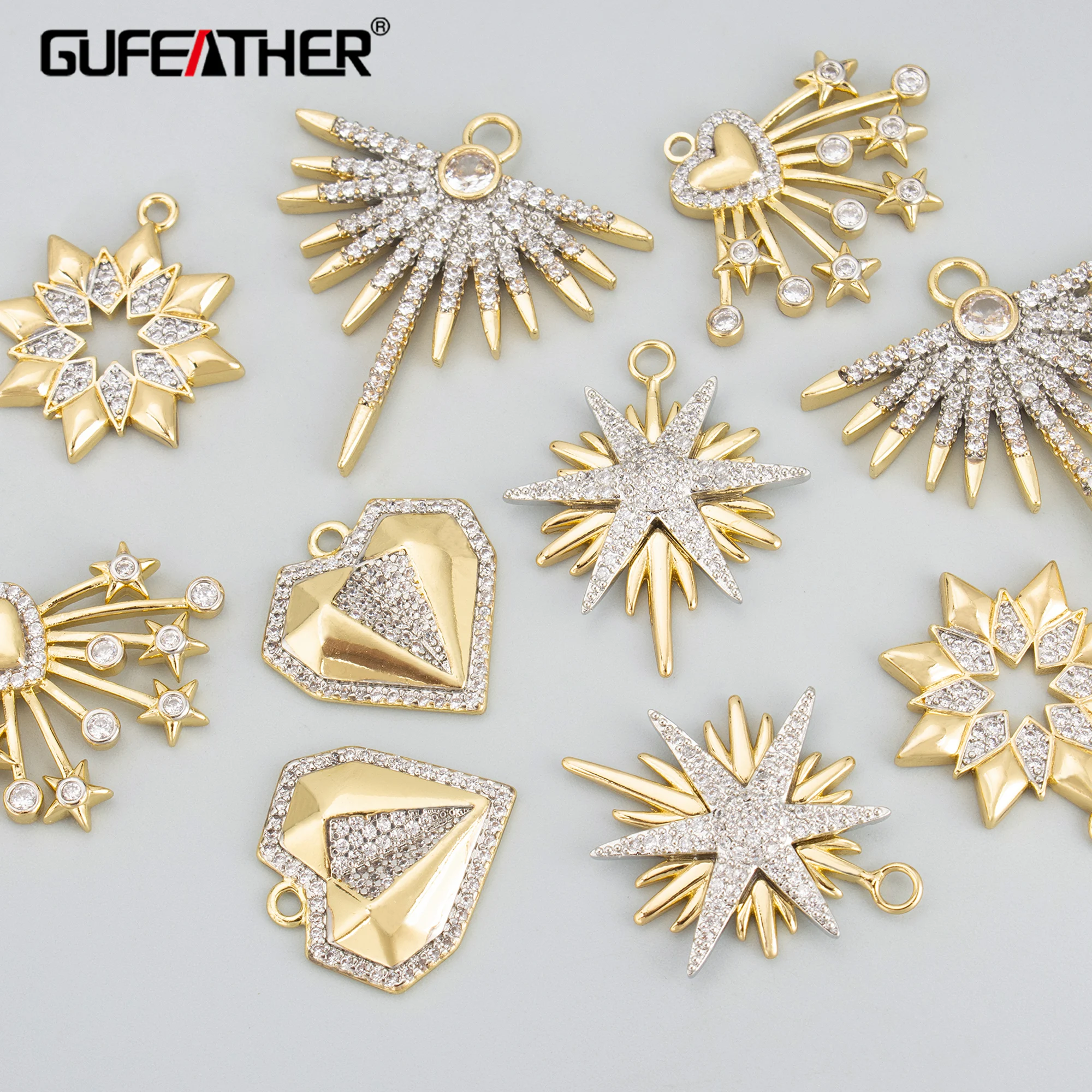 

GUFEATHER,4pcs/lot,MH41,jewelry accessories,18k gold plated,copper,zircons,hand made,charms,diy pendants,jewelry making