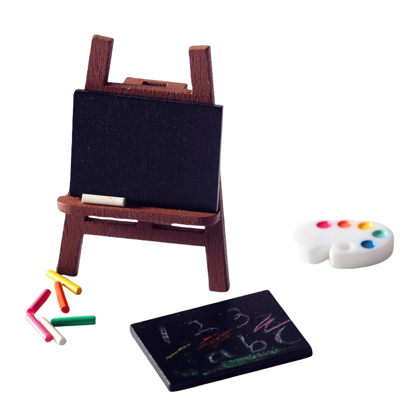 مجموعة مصغرة لبيت الدمى DIY: حامل الطباشير وإكسسوارات تزيين المناظر الطبيعية الصغيرة للسبورة #5