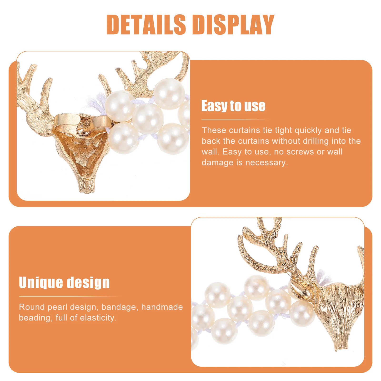 

2Pcs Creative Curtain Buckle Delicate Holder Easy to Use No Tools Required Add Elegance and Fun to Your Room Curtain Buckle