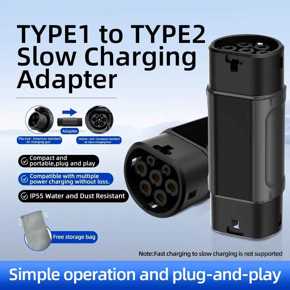 ROMADA 32A 7KW SAE J1772 Type1 إلى GBT20234/IEC62196 Type2 /Tesla NACS EV مهايئ شاحن موصل السيارة الكهربائية للشحن