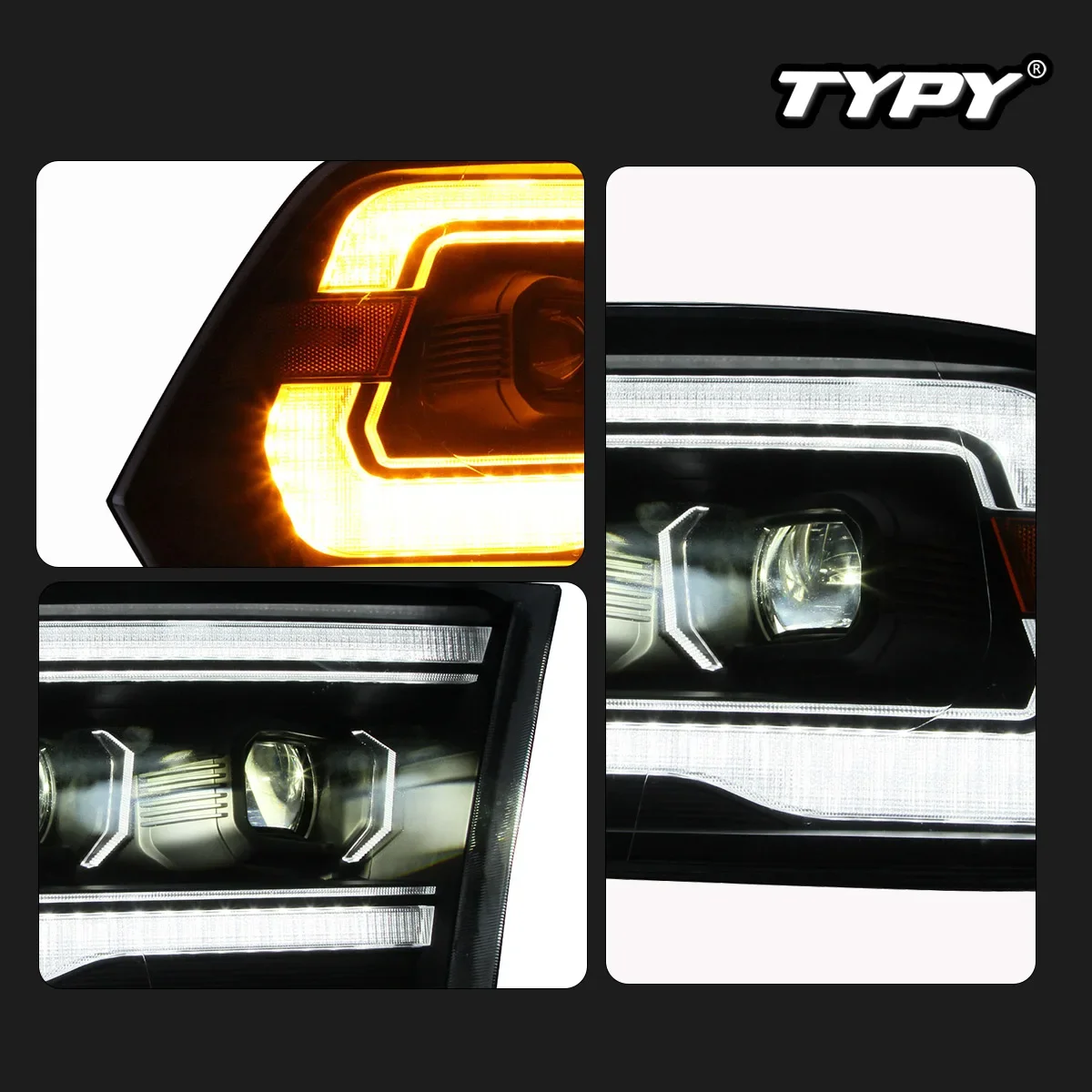 

TYPY новая светодиодная фара, обновленная, модифицированная для Dodge RAM1500, фара 2009-2018, фара с динамическим сигналом, автоаксессуары