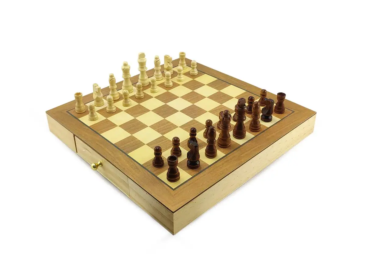 chess-game-and-checkers-2-in-1-professional-hoyle-games-big-board-29x29cm-pieces-in-wood-with-2-drawers