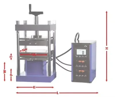 Laboratory 300C 40T Manual Hydraulic Hot Press Machine with Dual Heating Platen 300*300MM