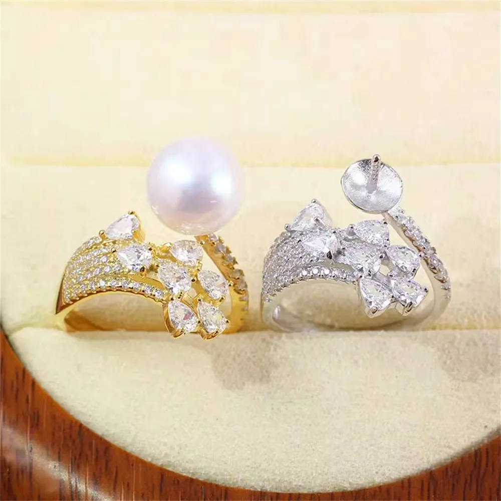 

Solid S925 Sterling Silver Pearl Ring Settings Findings & Accessories for Jewelry Making Bulk Wholesale Craft Supplies No Pearl