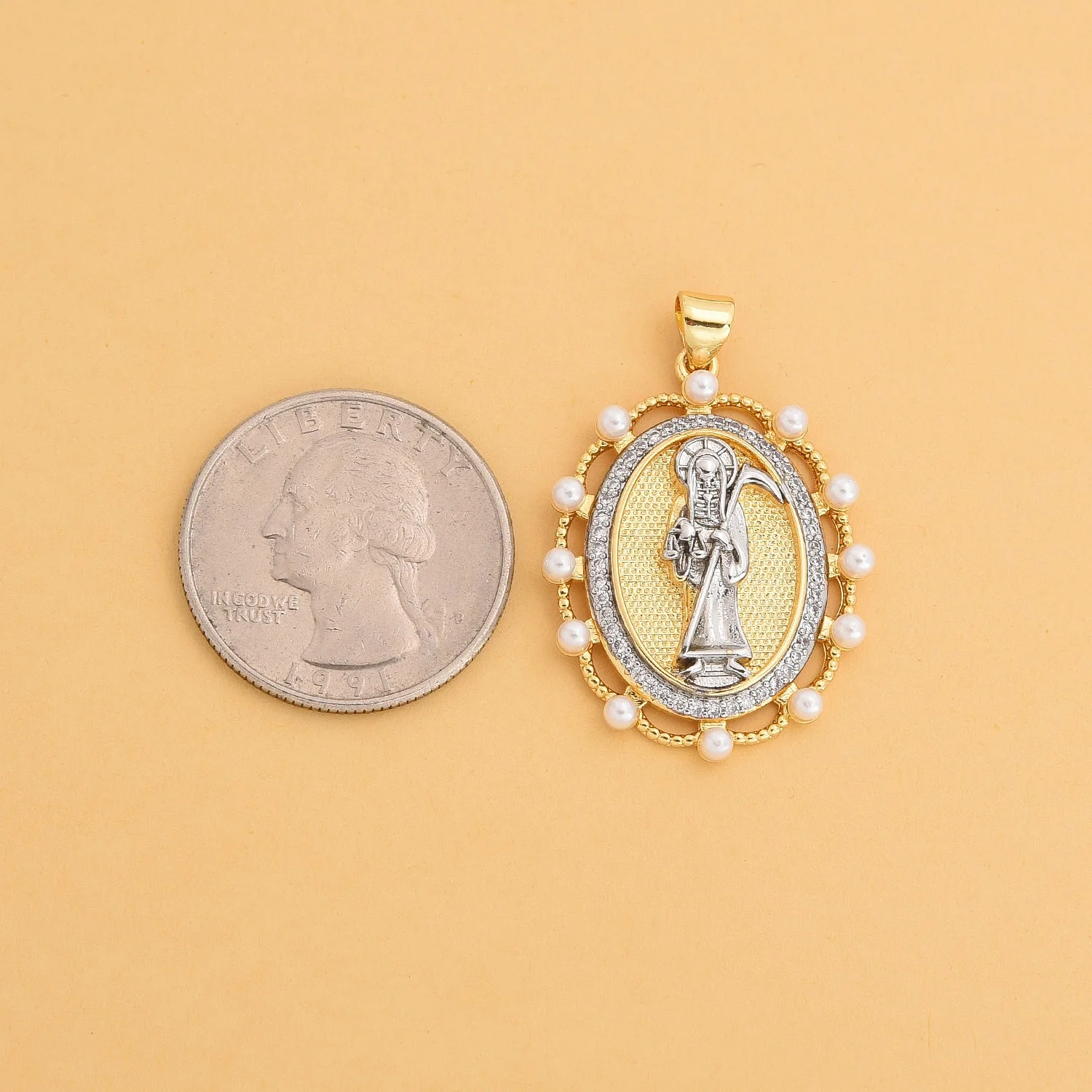 5 Pcs Vintage Copper North American Style Virgin Mary Pendant Accessories DIY Pearl Necklace Jewelry Making Materials Wholesale