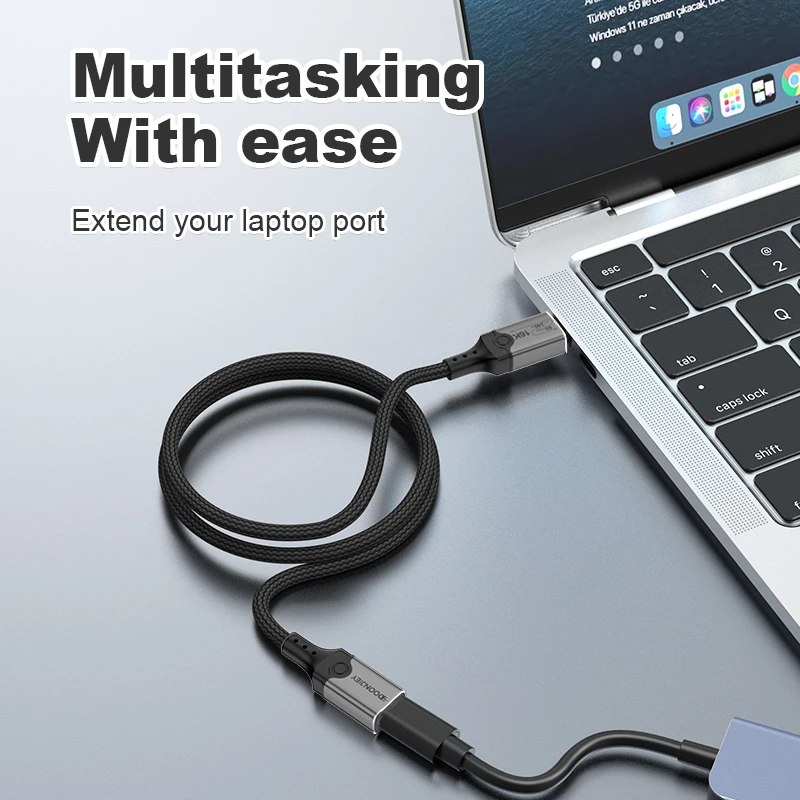 USB5 Type C Extension Cable Thunderbolt 5 16K@60Hz 80Gbps USB C Extender 240W Fast Charging Cord for iphone 16 MacBook iPad Pro