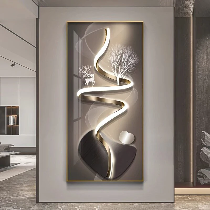 entrance simple decorative paintings Modern high-end corridors hang paintings with lights art plakaty na scianę room decoration