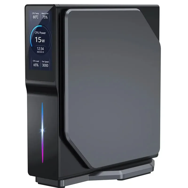 2026 Latest Mini PC RGB M.2 SSD Alder Lake N95 N100 Gaming Computer Small Form Factor Desktop PC Vertical Tower LCD