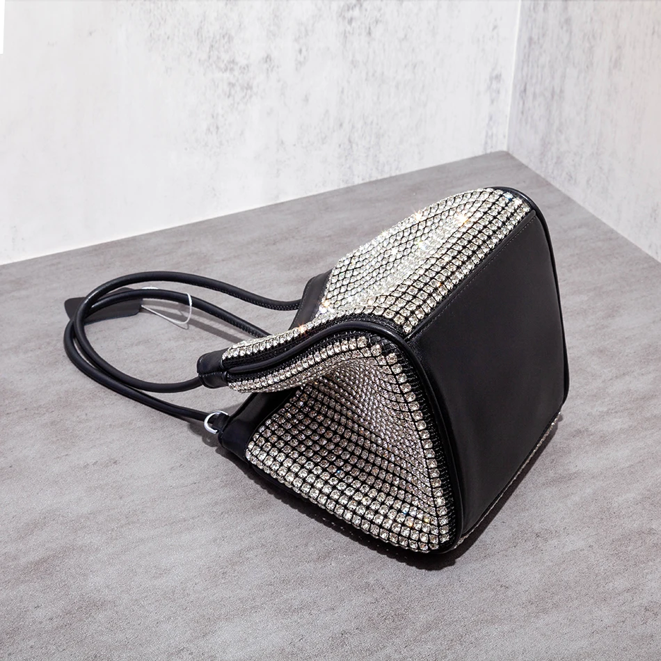 Diamonds Bucket Evening Clutch Bag 2021 Luxury Designer Rhinestone Purses And Handbags Ladies Square Crossbody Bags High Quality