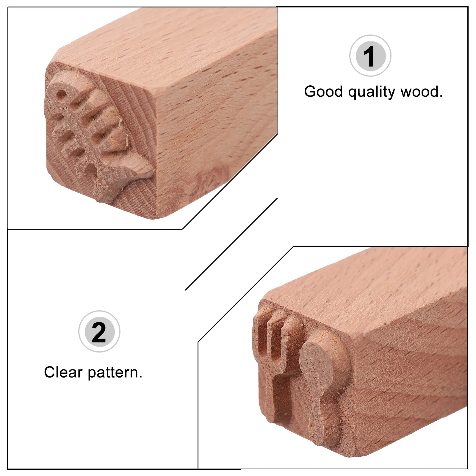 2Pcs Wooden Seal Set Unique Pattern DIY Scrapbooking Stamp Creative Handcrafted Seal for Handbook Envelope Invitation