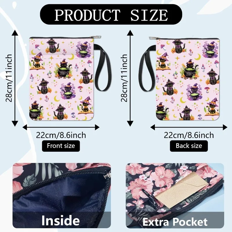 1 pc Black Cat Book Sleeve Halloween Book Covers Stars Book Protector for Paperbacks Washable Fabric Cloth Book Cover