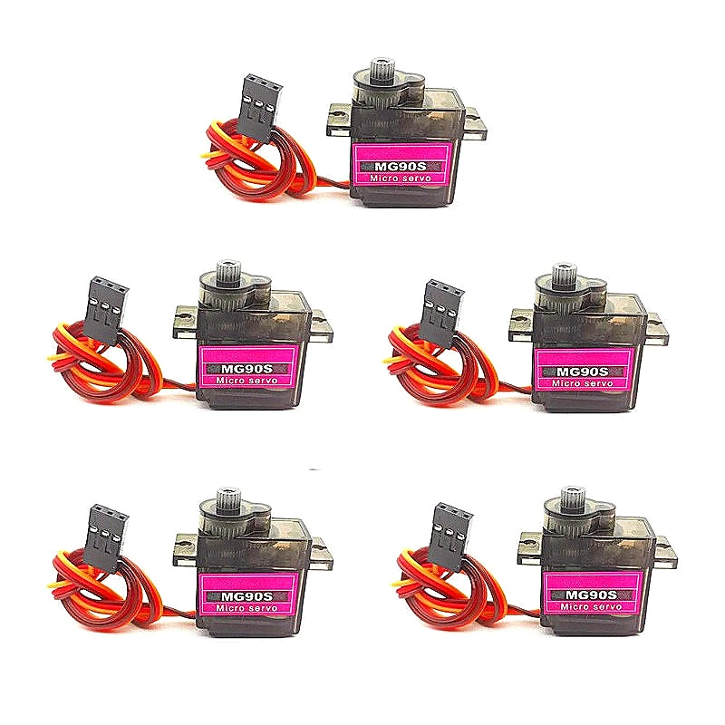 Bulk Pack 5/10/20 Pcs MG90S All Metal Gear 9g Servo SG90 Upgraded Version for RC Helicopter Plane Boat Car Trex 450 RC Robot