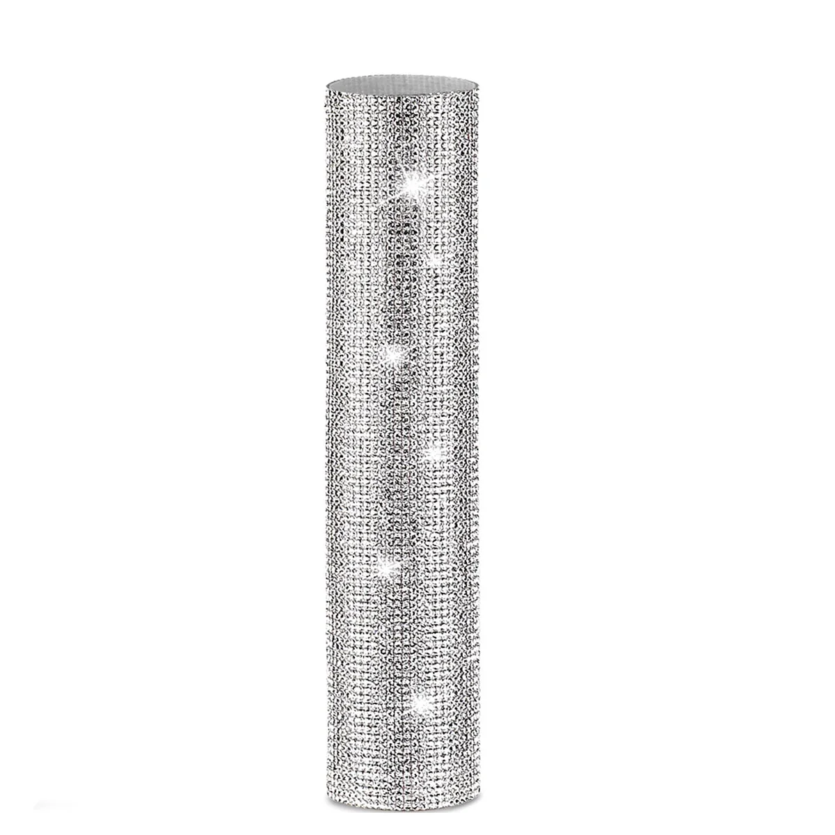 Mic Handle Cover,Sparkly Bling Rhinestones Mic Handle Sleeve for Party&TV Show,for Most Wireless Microphones, Silver