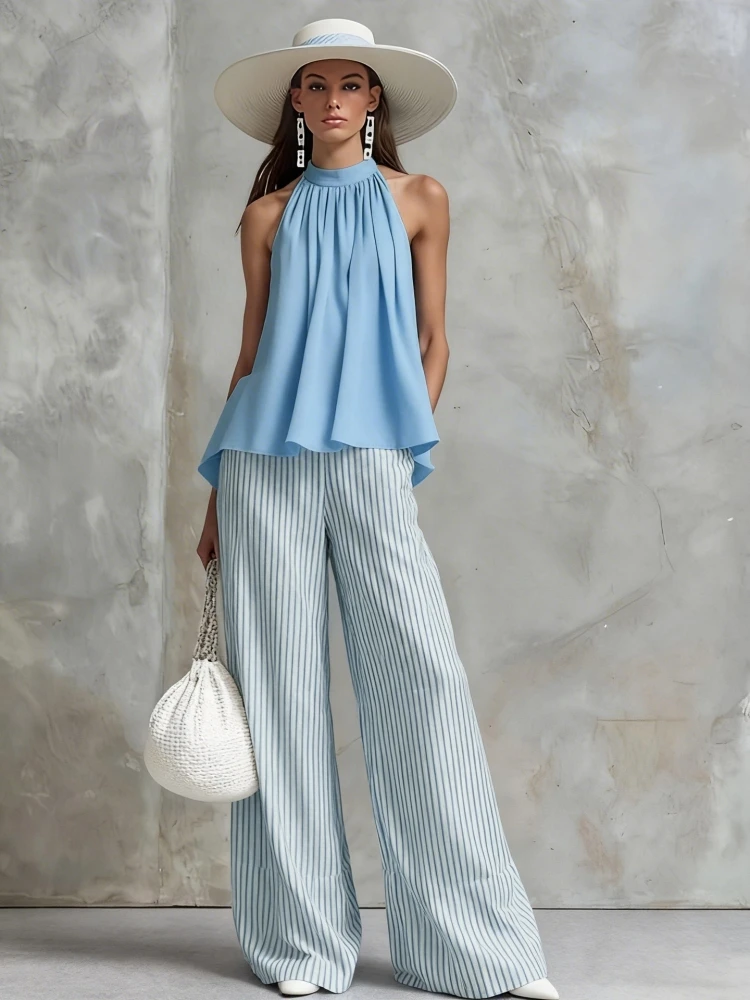 

2 Piece Women Sets 2026 Summer Autumn New Arrival Matching Sets Two Pieces Sets Sleeveless Top And Pants Suits Outfits Clothing
