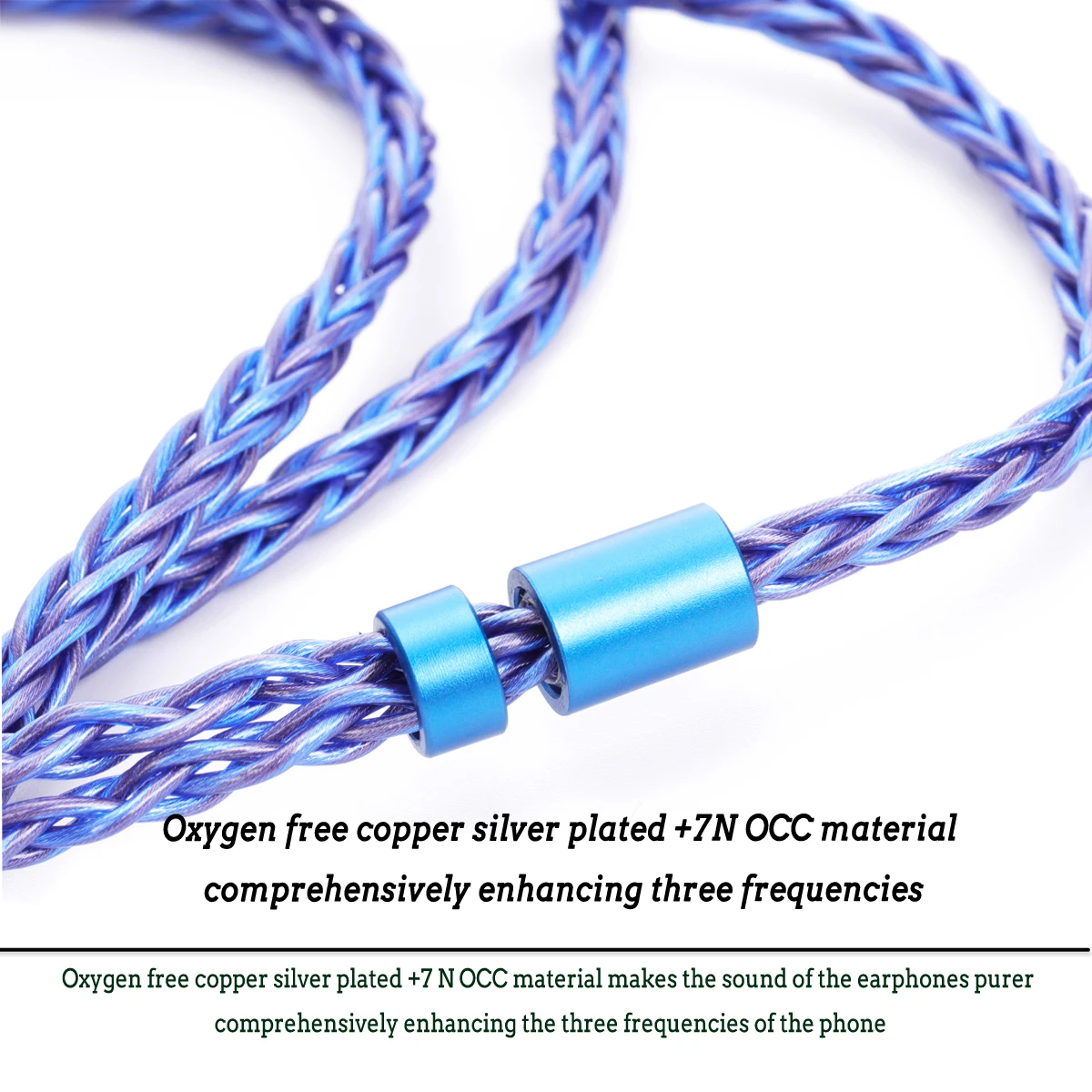 Imagem -03 - Zyue Cabo de Auscultadores Coaxial Híbrido Banhado a Prata 7n Occ Mais Cobre Cristal Único Mmcx Qdc 078 2pin Ivipq Moonhifi Trn