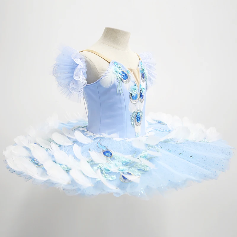 Private Custom Professionele Ballet Tutu Handgemaakte Blauwe Vogel Ballerina Kostuums Ballet Dans Tutu Solo Dans Jurk Klassieke Tutu's