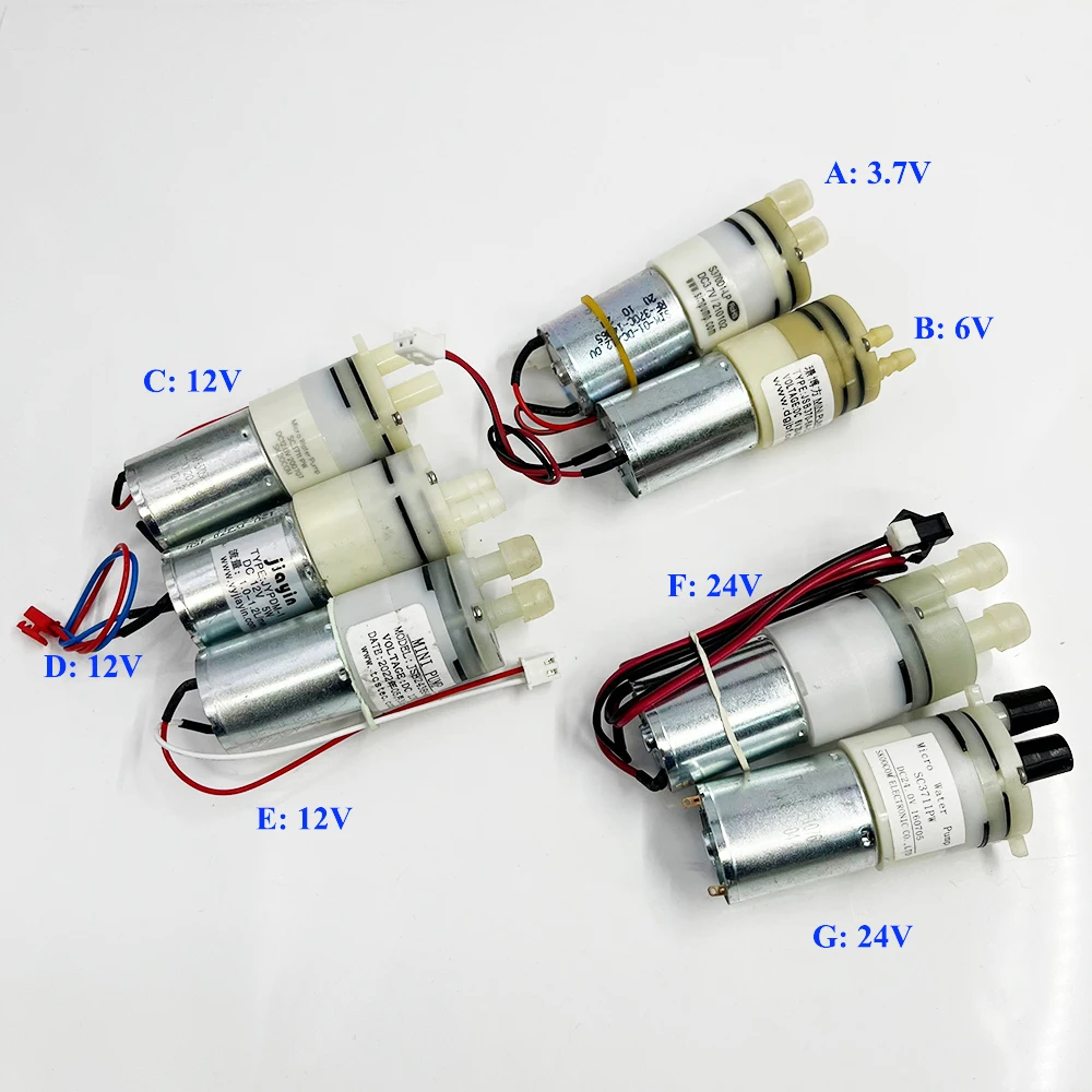 1PC Micro 370 Motor Water Pump DC 3.7V/ 6V/ 12V/ 24V Self Priming Diaphragm Water Pump Suction Water Flow Control Pump for Tank