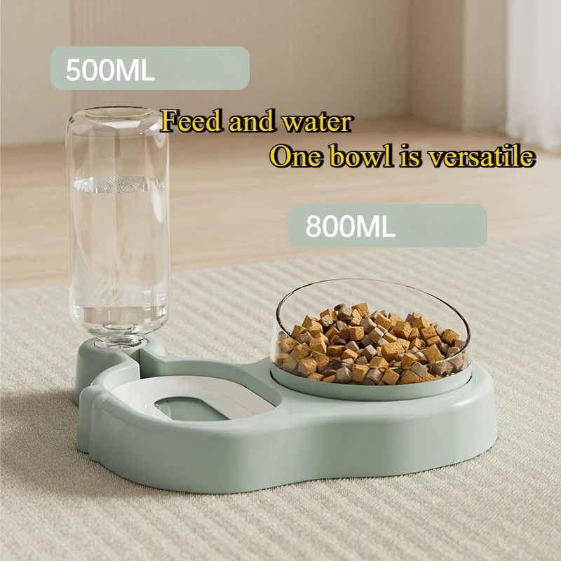 

Pet Feeding Watering Supplies Cat Automatic Feeder Cat Water Bowl Double Bowl Splash Proof Water Dispenser