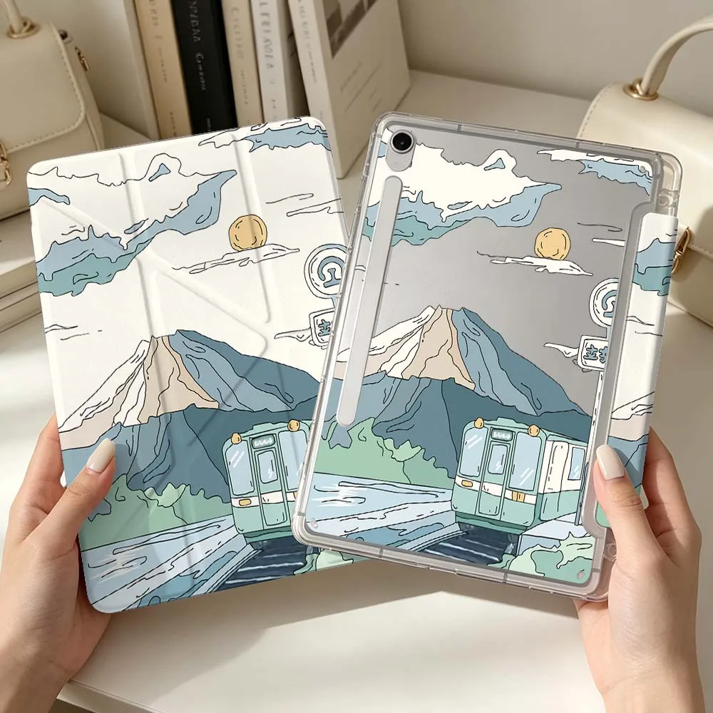Train Mountain Landscape For Samsung Galaxy Tab S6 S7 S8 S9 S10 S11 A8 A9 A11 Lite FE Plus 3Y Tablet Case Soft