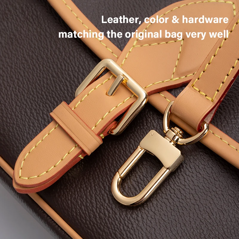 CRAZYSMITH Genuine Leather Bag Strap Replacement For LV Diane Bag Crossbody Handbag Adjustable Shoulder Belts DIY Accessories