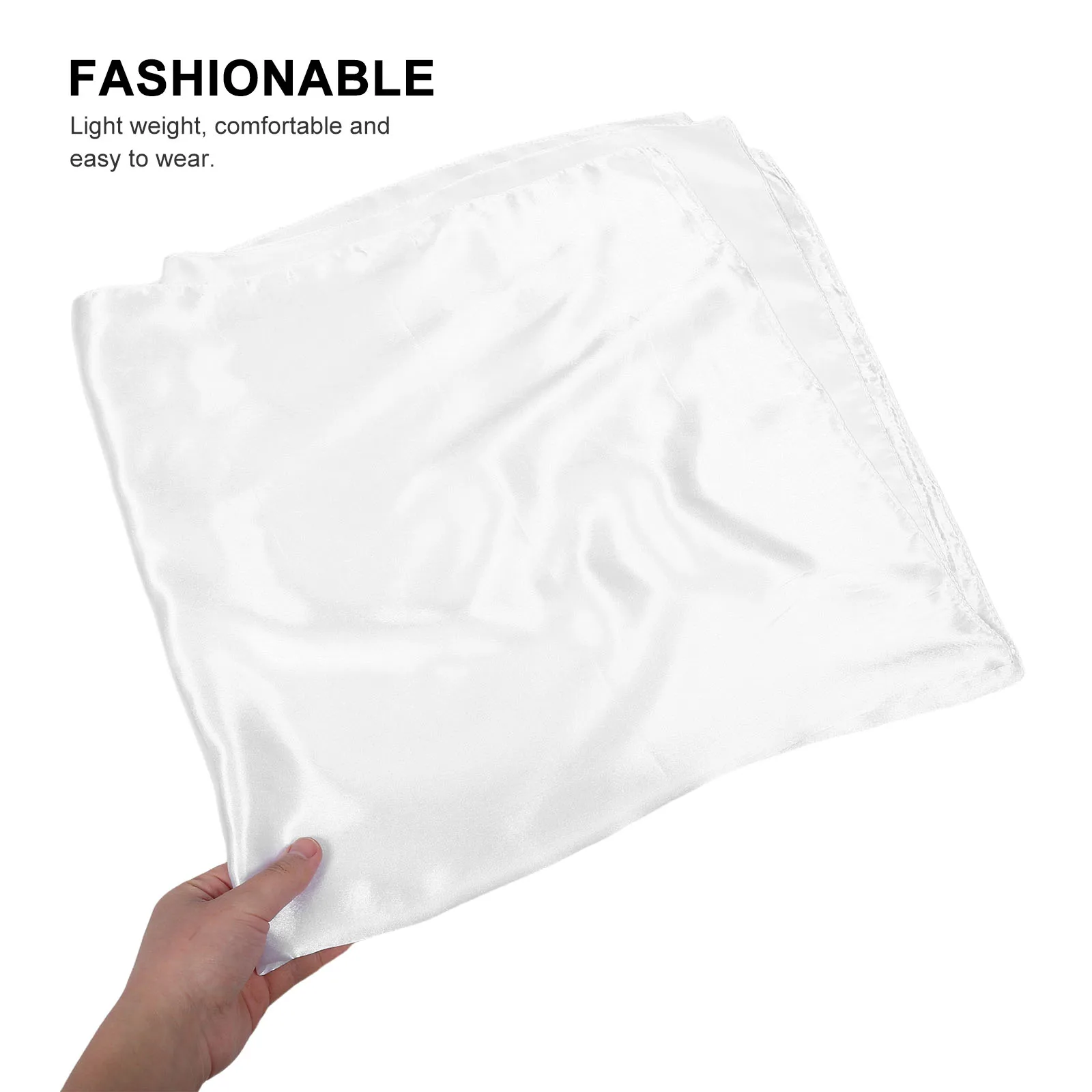 

Women's Silk Hair Black Fabric Neck Thin Head Scarf Wrap for Bag Stylish Scarves Large Size Polyester Plain Color for Women